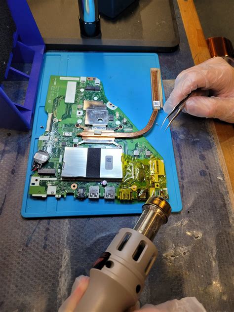 During your repair process, you would perform an initial examination of the device motherboard, inspect for damage externally, then proceed to view the board with the components under a microscope to. . Micro soldering
